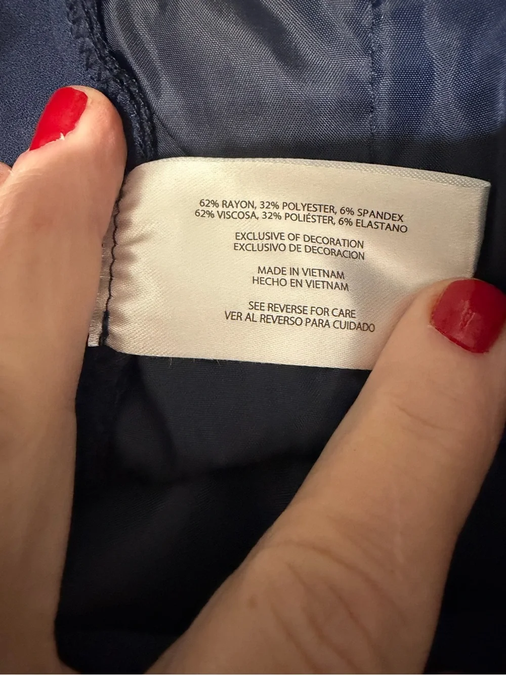 Banana Republic Navy  Elastic Waist Pull On Straight Leg Trousers Dress Pants 14